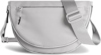 Crescent Bag for Women and Men, Fashion Medium Nylon Folding Crescent Moon Bag Single Shoulder Bag with Adjustable Strap