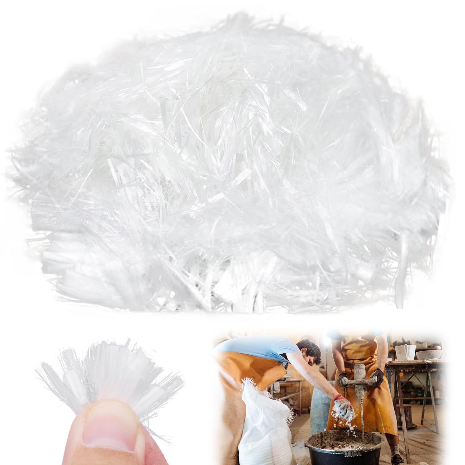 1 kg de fibra de polipropileno, refuerzo y resistencia de fibra de polifibra, fibra de polipropileno para hormigón, mortero, yeso, mortero de cemento, evita la formación de grietas, reduce el