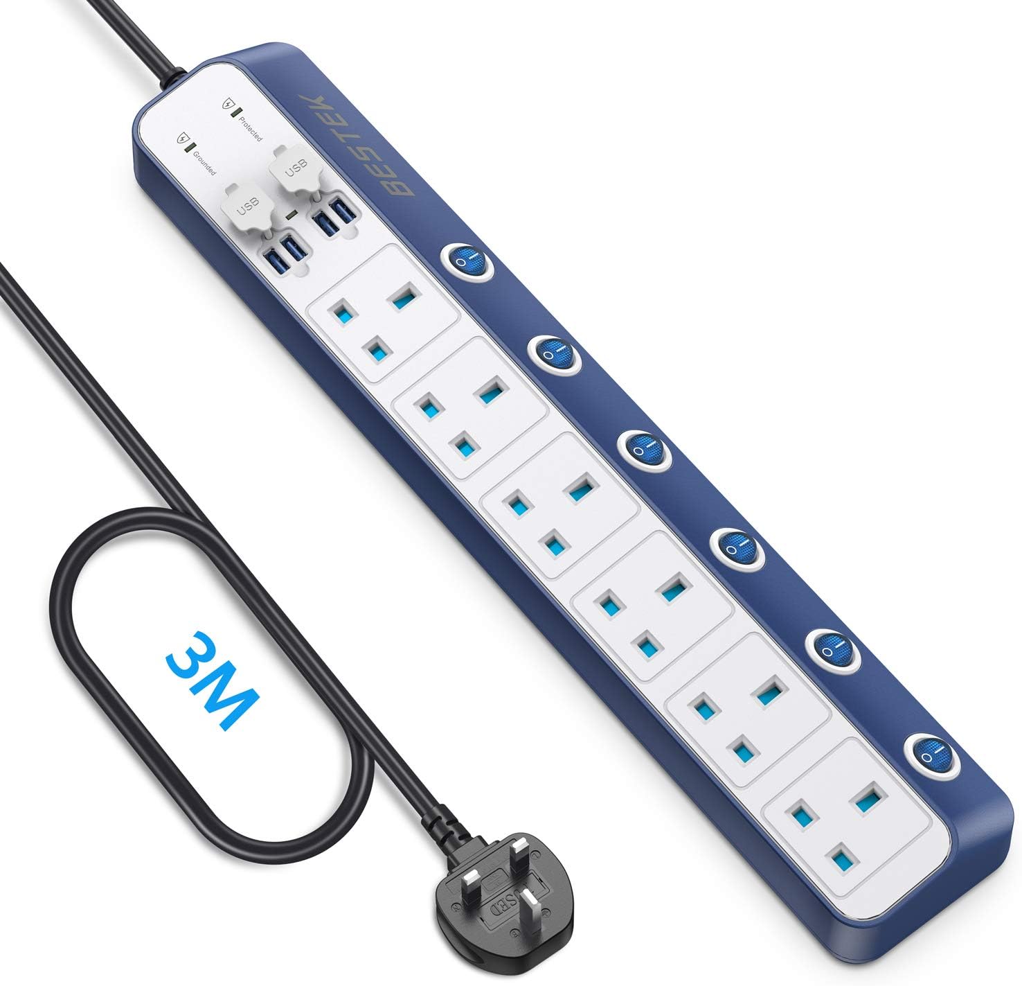 6 Way Power Strip