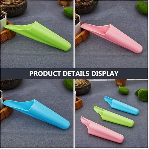 Miniatura 8 de SEWACC Juego de 3 cucharas de tierra para bonsái, palas de jardinería, cucharas de medición de alimentos, mini palas de plantación para herramientas