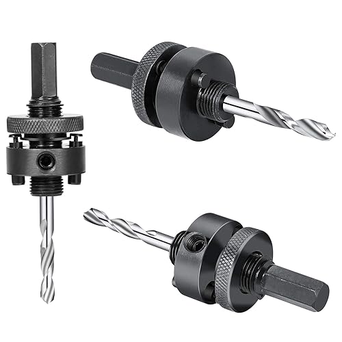 Miniatura 4 de Sierra de agujero de 4 pulgadas con eje  Estándar de acero resistente  4 pulgadas para aserrar agujeros en madera normal, madera contrachapada,