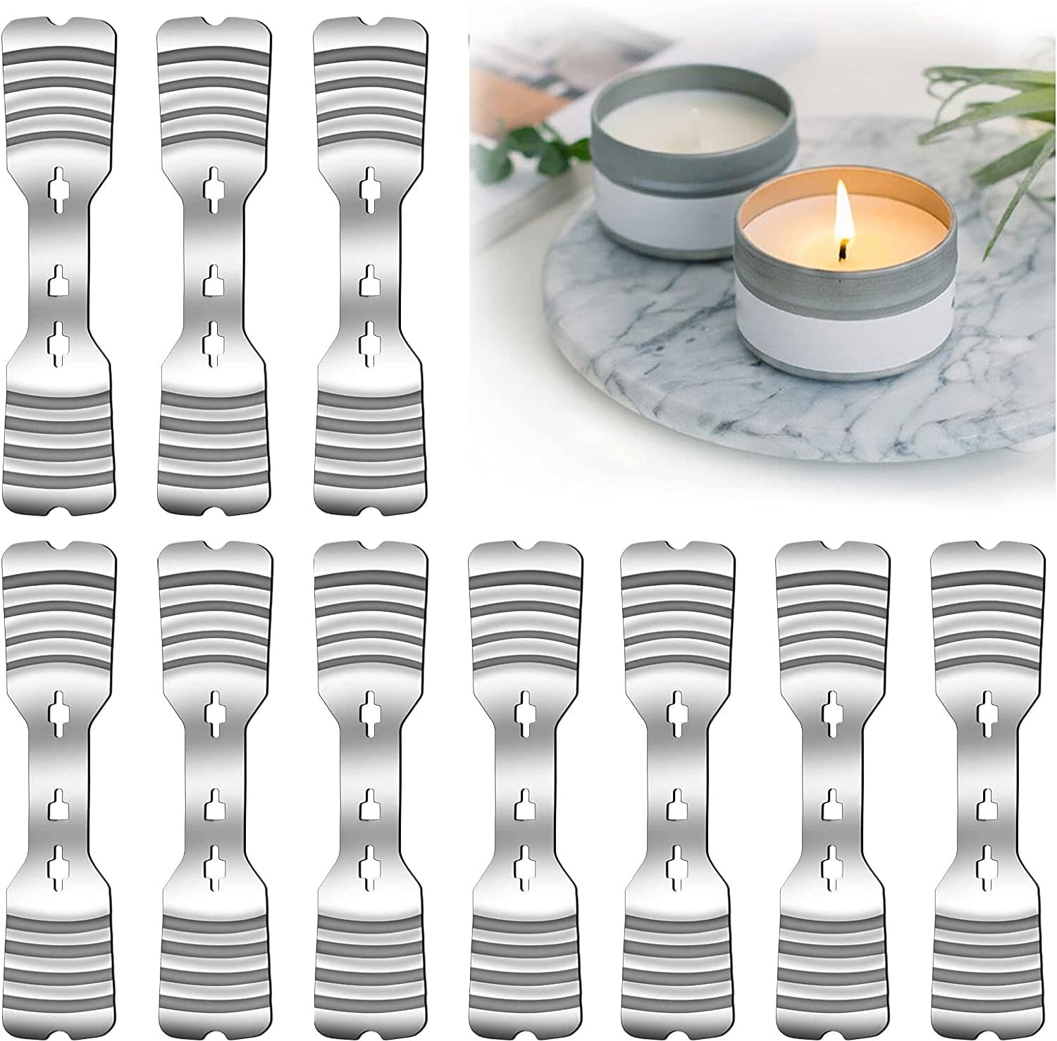 10pcs Metal Candle Wick Holders, Upgraded Candle Wick