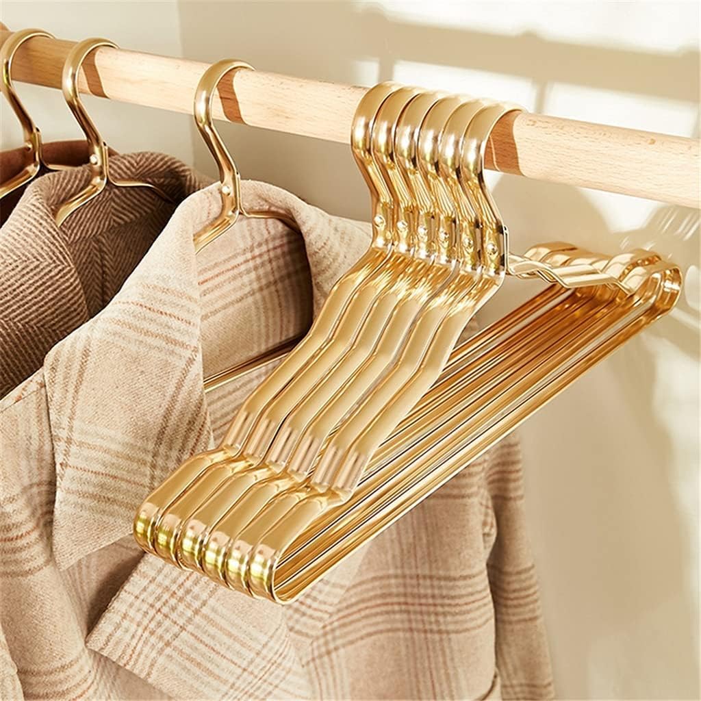 Heavy Duty Hangers,Clothes Hangers 10Pcs Aluminium Alloy Coat Hangers Anti-Slip Seamless Metal Drying Rack,A-10pcs