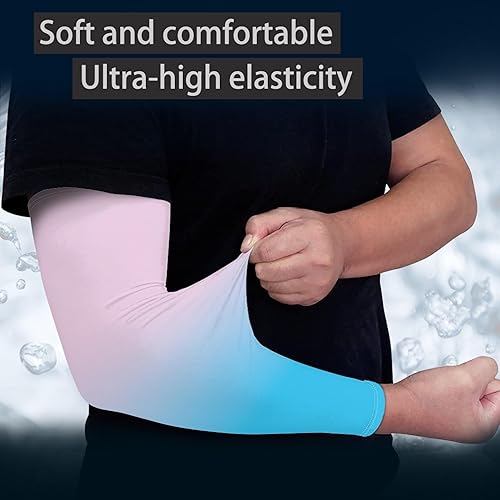 Vista 11 de CLOHOMIN Mangas de brazo para hombres y mujeres elásticas para cubrir tatuajes, manga deportiva refrescante para correr, ciclismo, baloncesto, fútbol