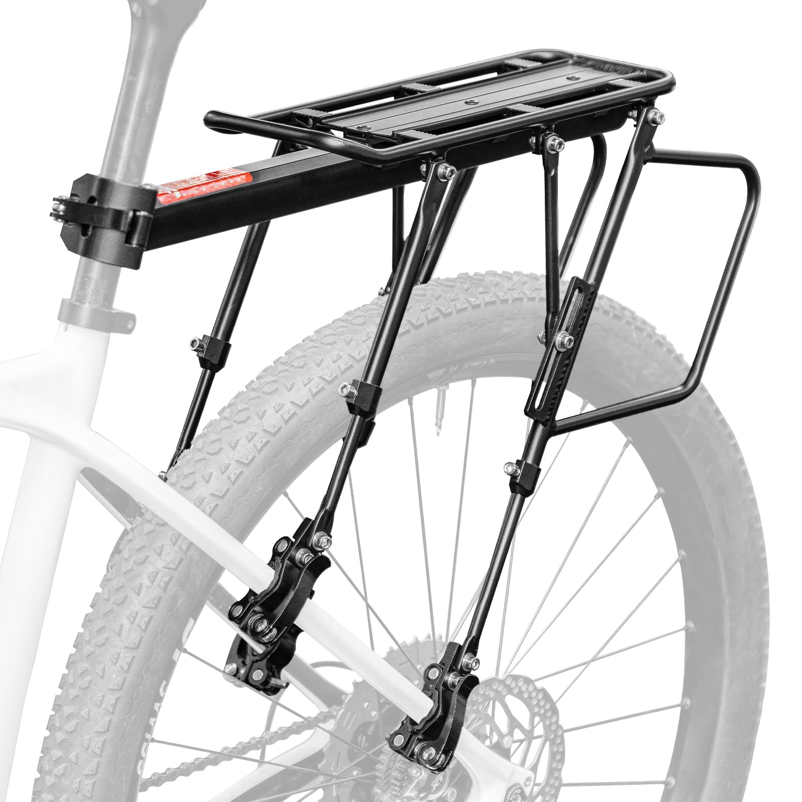 Milageto Portapacchi Posteriore Per Bici In Alluminio - Portabici Regolabile Con Fissaggio Rapido - Adatto A MTB, Bici Da Strada E Pieghevoli - Carico Max 50kg