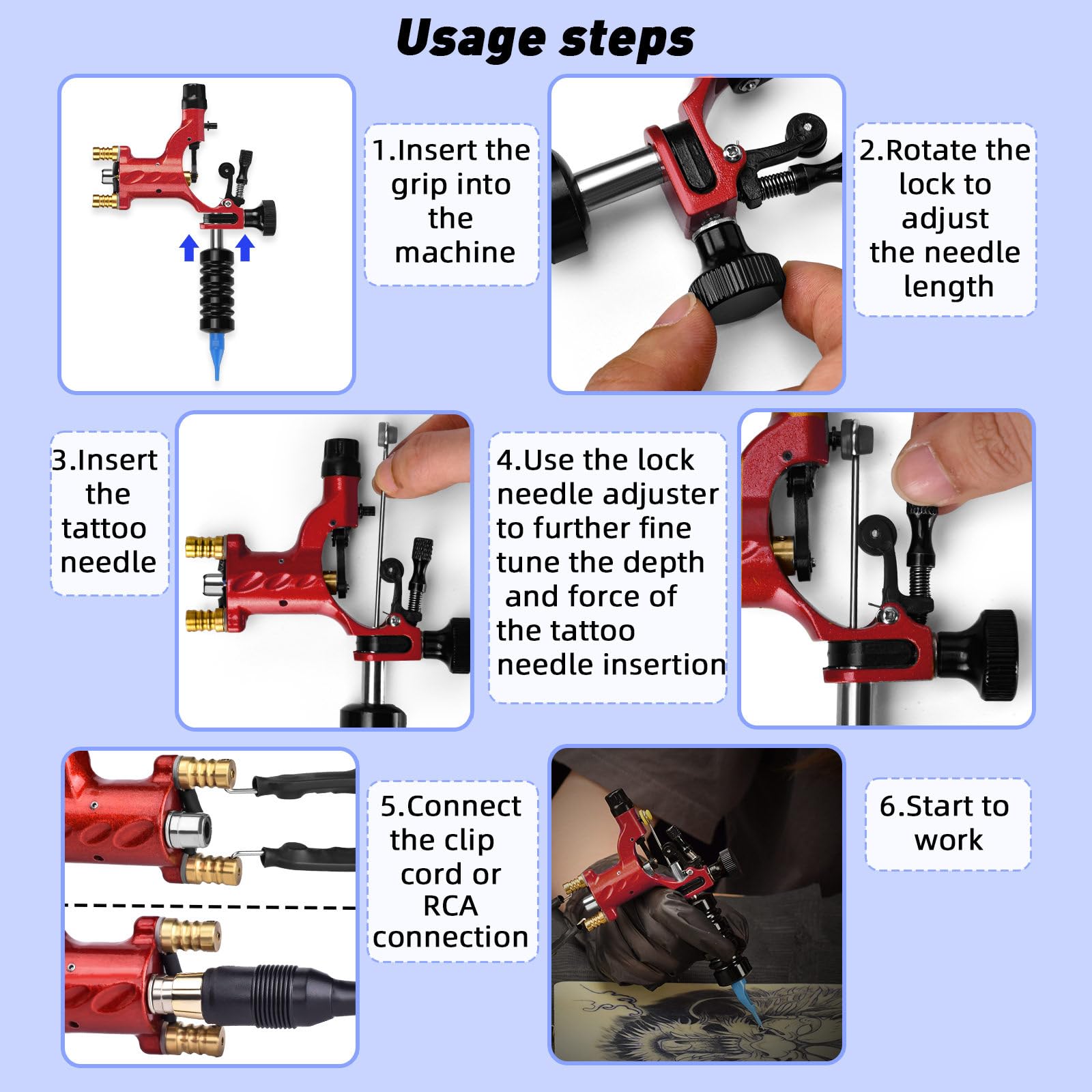 Amazon.com: Rotary Tattoo Machine Gun, ATOMUS Tattoo Liner Shader