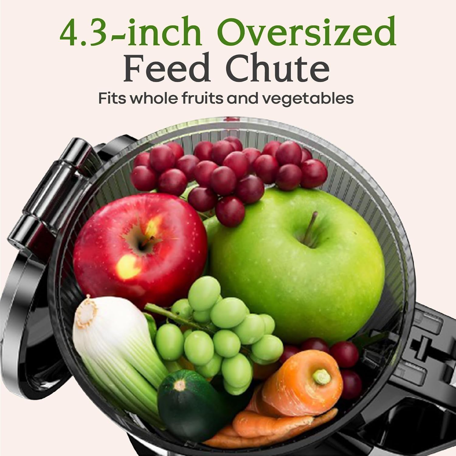 Anybear Entsafter 200W Slow Juicer mit 110 mm großem Einfüllschacht für ganze Früchte/Gemüse | Upgraded Schnecke | Tritan-Material | BPA-frei | Inkl. Saftrezepte (Silber & Orange)