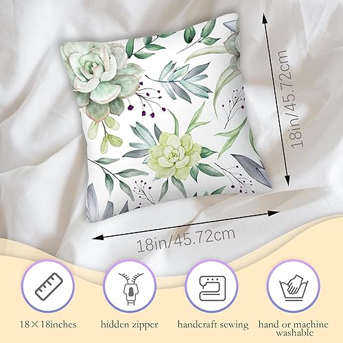 Vista 16 de Juego de 2 fundas de almohada decorativas de 18 x 18 pulgadas, diseño de flor de cerezo para el hogar, sala de estar, cama, sofá, dormitorio