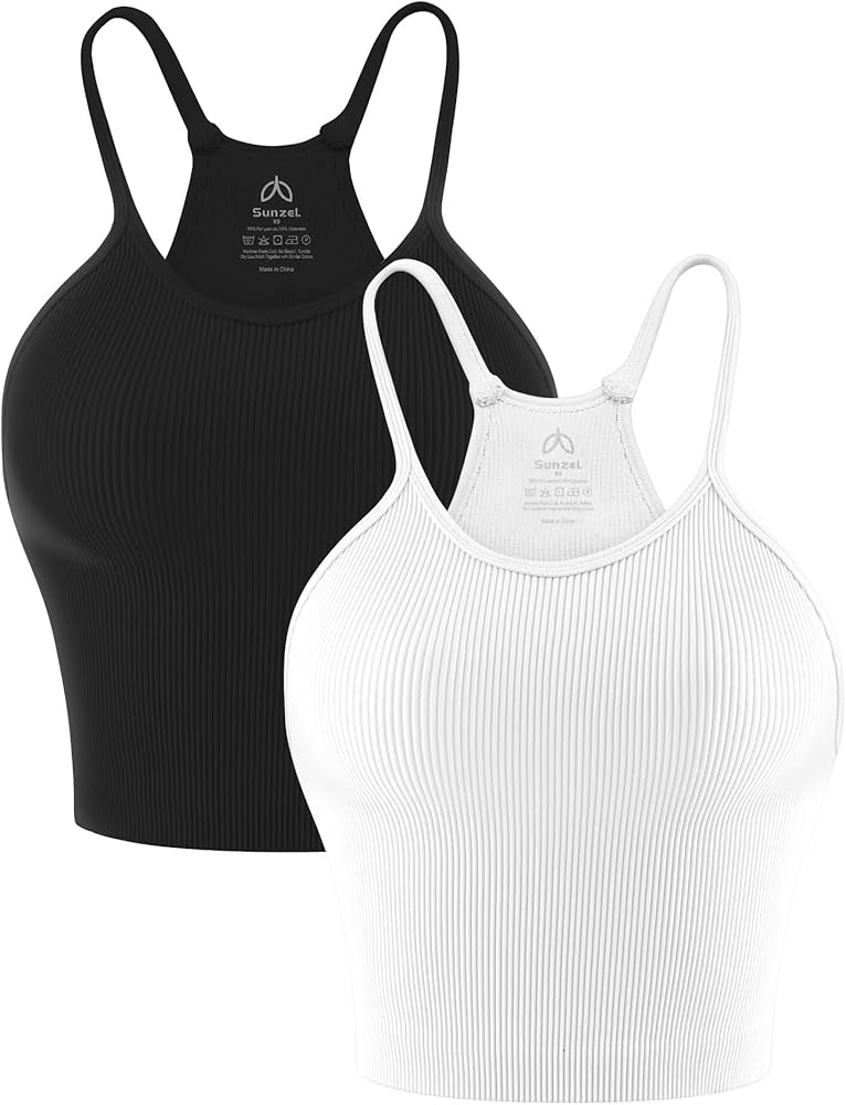 Sunzel Free to Be Tank, Ribbed Crop Tops for Women Summer Tank