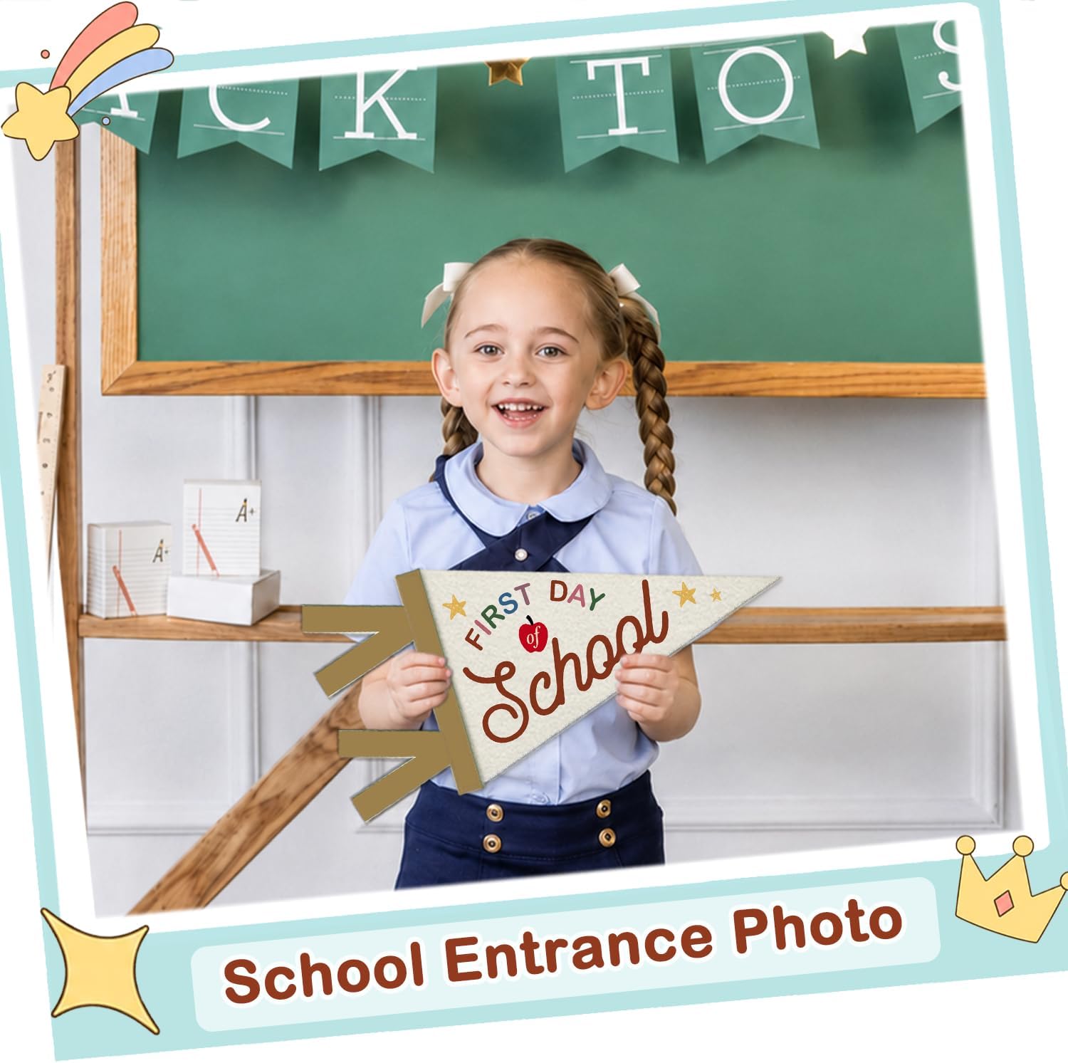 First Day of School Sign Banner Felt Flag,