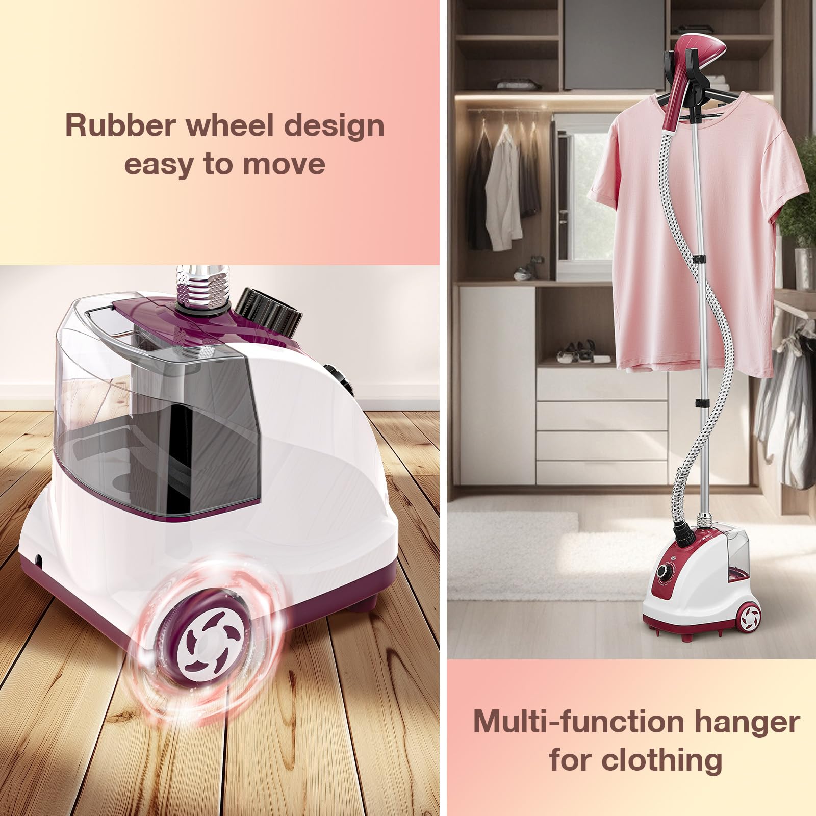 Cozary Defroisseur Vertical Steamer, 1950 W Repassage Vertical avec d'eau de 1.35 L, 11 Fonctions Vapeur Clothes Steamer, Défroisseur Vapeur Puissant pour Repasse Sans Planche