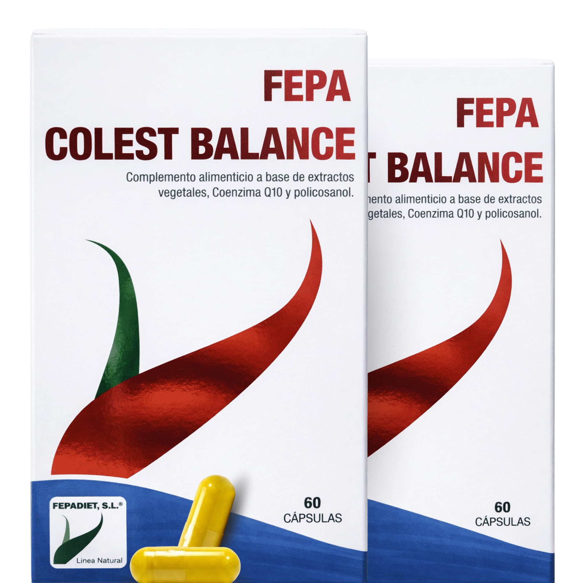 FEPA Colest Balance – 60 Cápsulas Pack de 2 – Complemento Alimenticio con Extractos Vegetales, Coenzima Q10, Policosanol – Apoyo Nutricional para el Metabolismo Lipídico y Bienestar General – Fepadiet