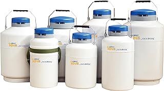 CryoKing 2L Liquid Nitrogen Tank, Cryogenic Container with 3 Canisters, Aluminum Alloy Portable Dewar with Lockable Lid, Cryogenic Tank for Industry, Scientific (No Liquid Nitrogen)