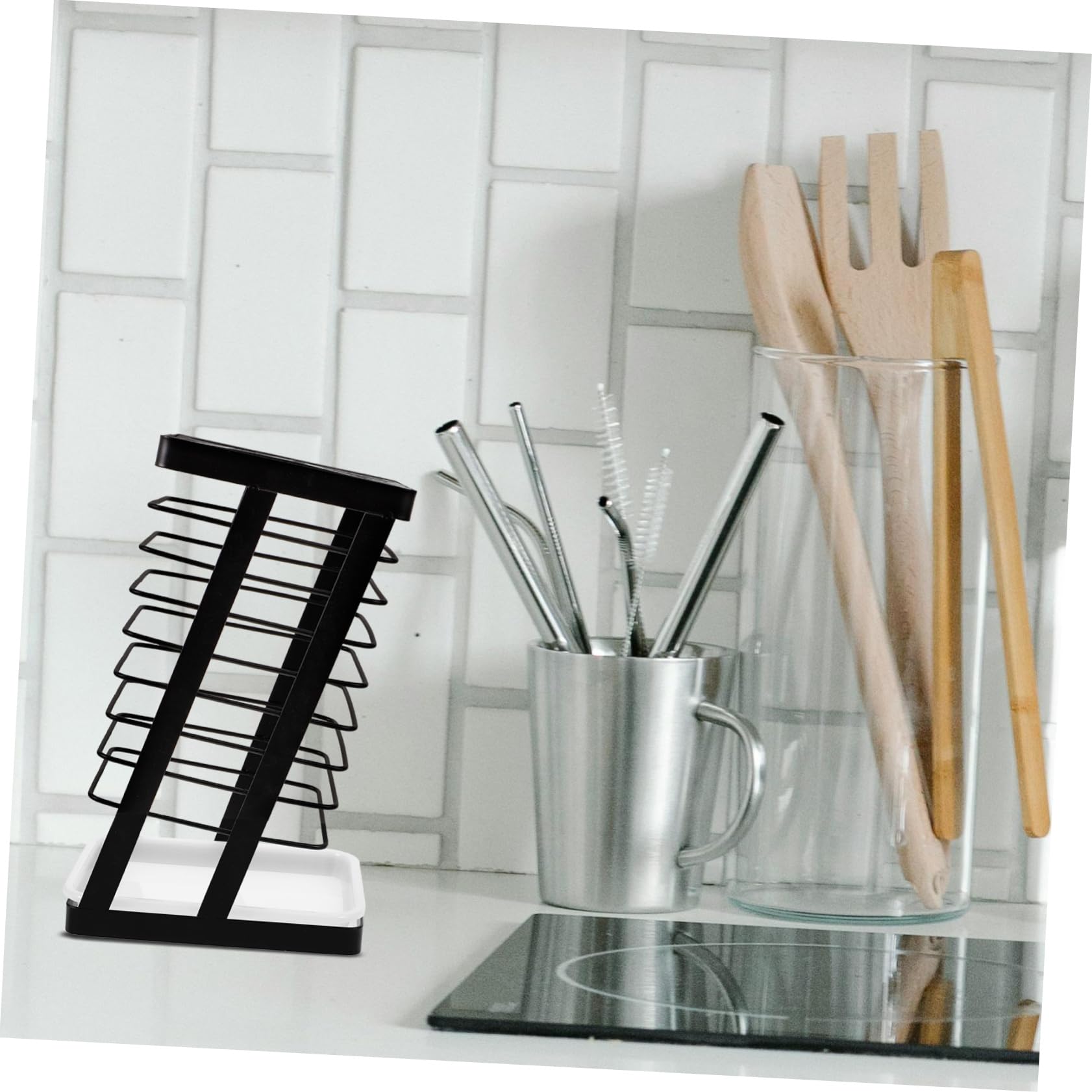 MOLUCKFU Counter Top Organizer Kitchen Knife Holder Cutter Storage Rack Scissor Rack Kitchen Tool