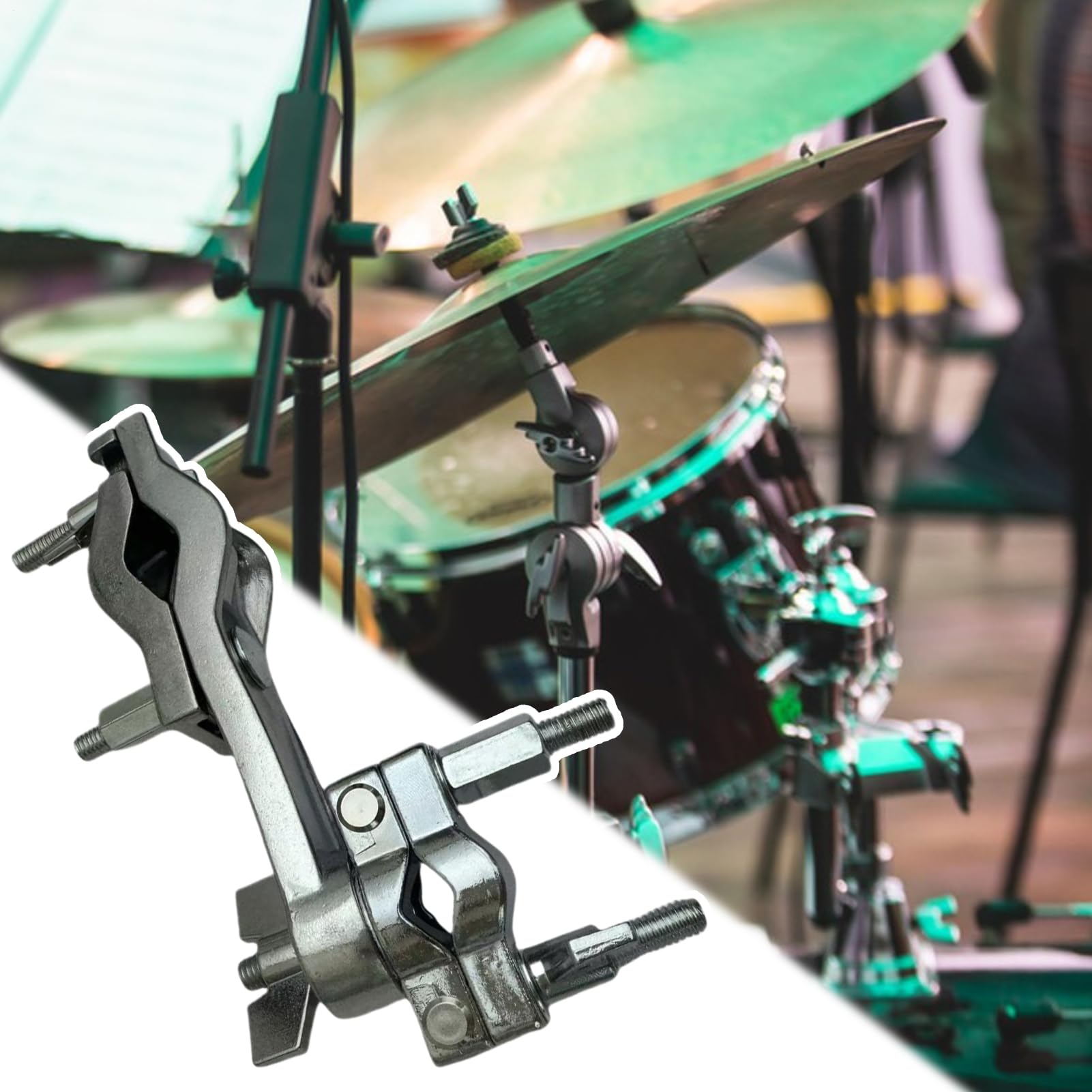 Drum Clamp, Stand Holder, 6.69x4.33x1.38 inches Adjustable Cowbells Compact Percussion Mount Hardware, Stable Easy-Mount Kit Accessory, Clamp for Men, Women, Musicians