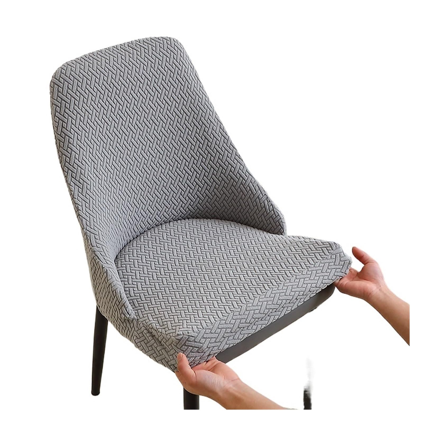 CIOPLJHKL Stretch Small Armchair Cover Leaf Jacquard Dining Chair Slipcover All-inclusive Curved Protector For Party Home 1/2/4/6Pcs for Hotel, Banquet(C3 Chair cover,4pcs)