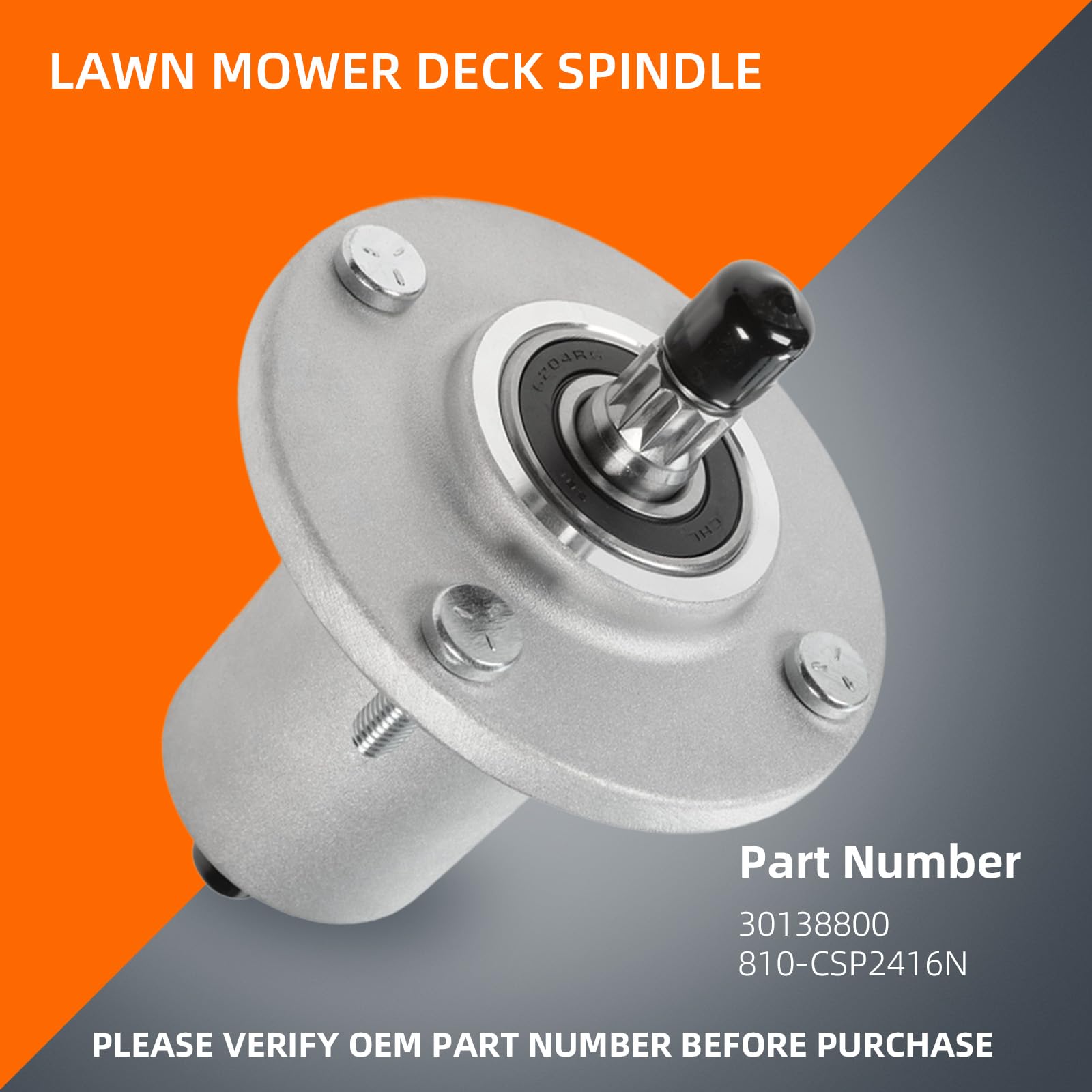 30138800 - Eje de cubierta para cortacésped, compatible con cortacésped Ariens Ikon 42/48/52/60 y Gravely ZT XL 42/48/52/60, ZTX 42/48/52 Zero Turn Lawn Mowers, sustituye a 810-CSP2416N