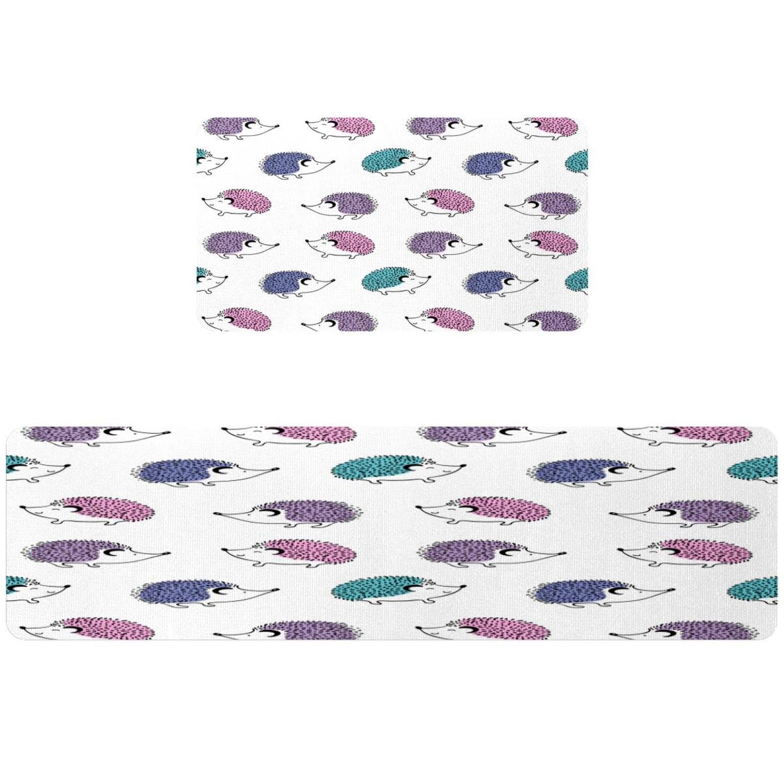 Alfombrillas de cocina absorbentes VAPOKF juego de 2 alfombras antideslizantes lavables de erizo