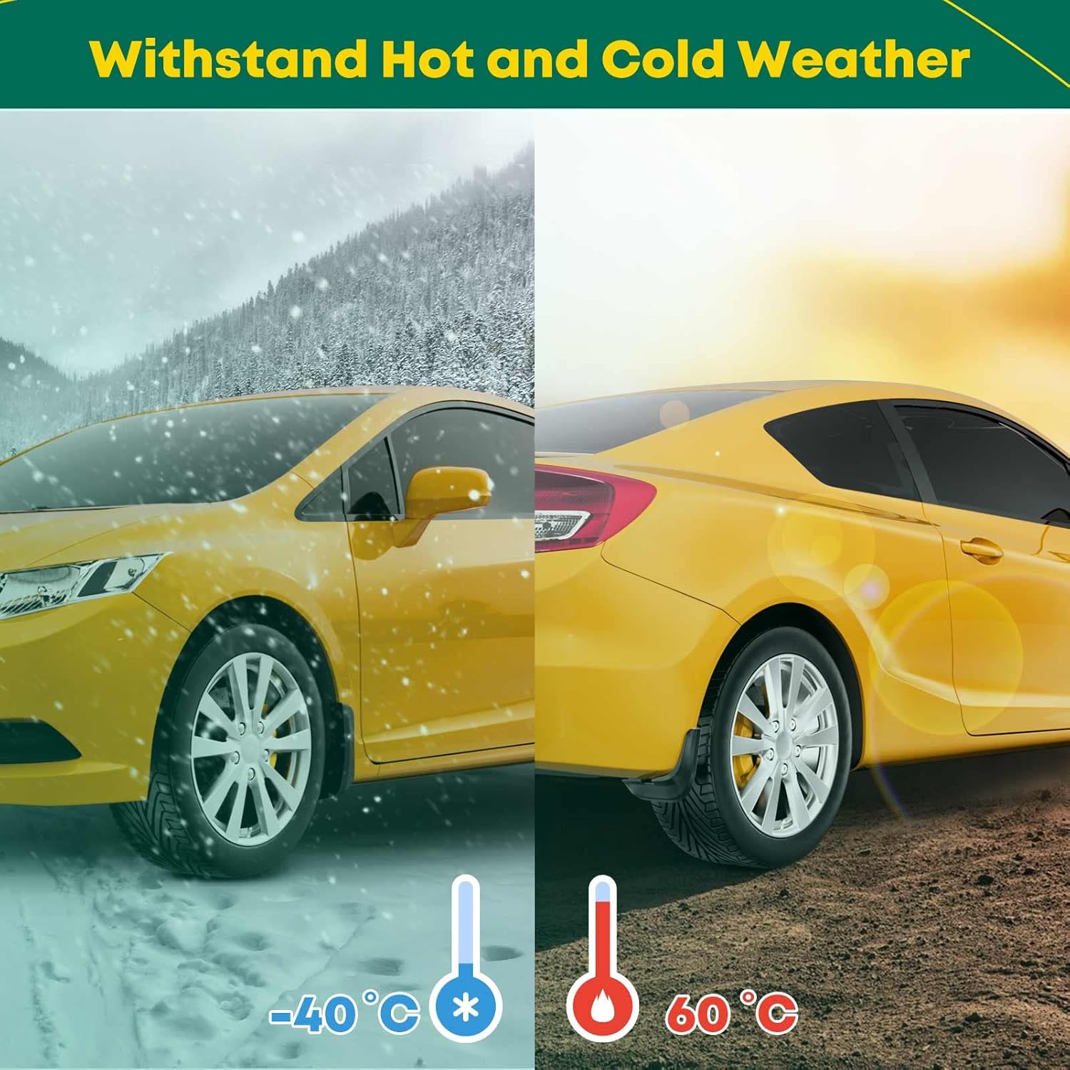 YHTAUTO Set of 4 Mud Flaps Splash Guards Accessories Replacement for Toyota Corolla Base CE L LE XLE Models 2009 2010 2012 2013 Sedan, Front and Rear LH RH, Black