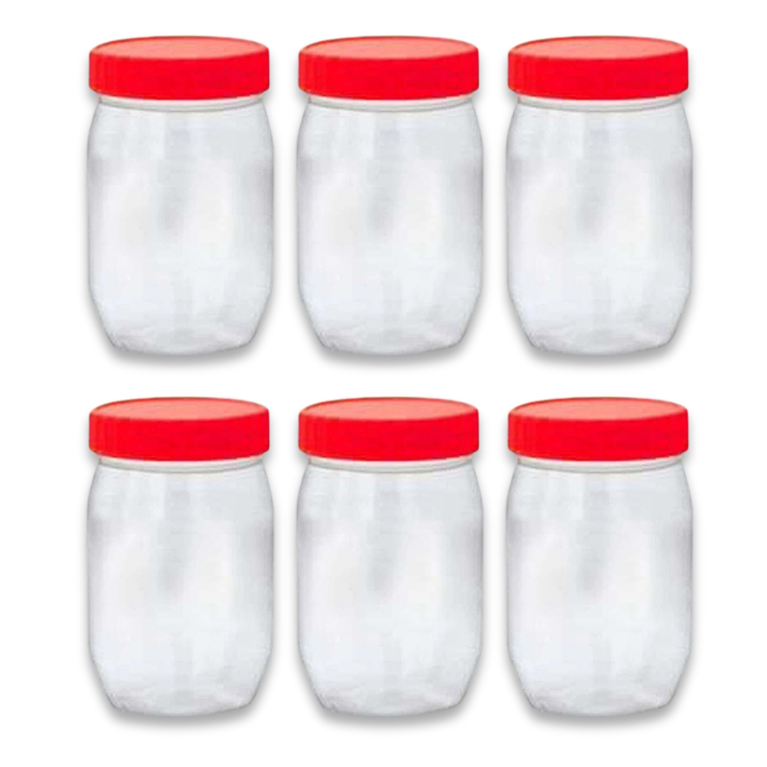 QUANTA Plastic Jars with Lids – Clear Storage Containers – Airtight, Stackable, BPA-Free Container Jar for Spices, Sweets, Crafts, Dog Treats – Reusable & Durable (12, Clear/Transparent, 300ml)