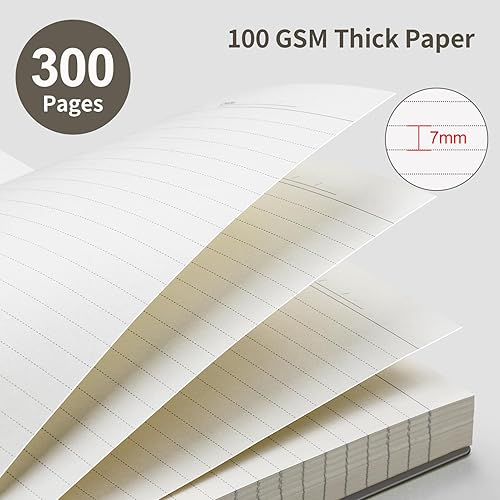 Miniatura 3 de EMSHOI Cuaderno de espiral B5 con rayas universitarias, tamaño grande de 7.48 x 10.15 pulgadas, 300 páginas150 hojas, papel grueso de 3.53 ozm, tapa