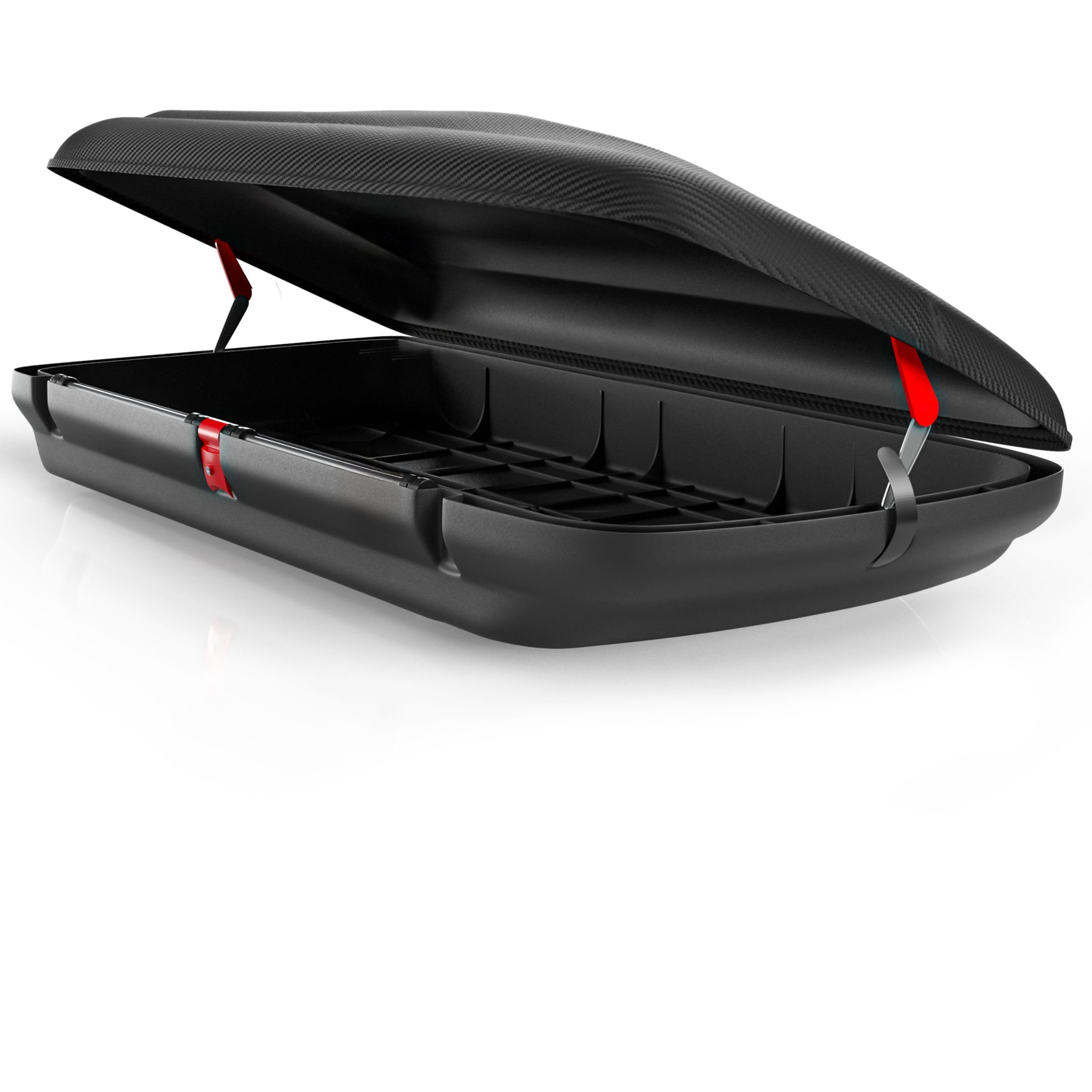 Dachbox VDP-BA480 - Dachkoffer mit 480 Liter Volumen - universal Autokoffer im Carbonlook - abschließbar Dank Zentralverriegelung - Dachkoffer für Dachgepäckträger