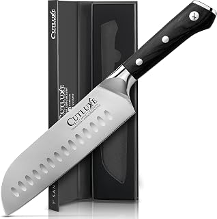 Santoku Knife – 7" Chopping Knife, Vegetable Knife – Forged High Carbon German Steel – Full Tang & Razor Sharp – Ergonomic Handle Design – Artisan Series