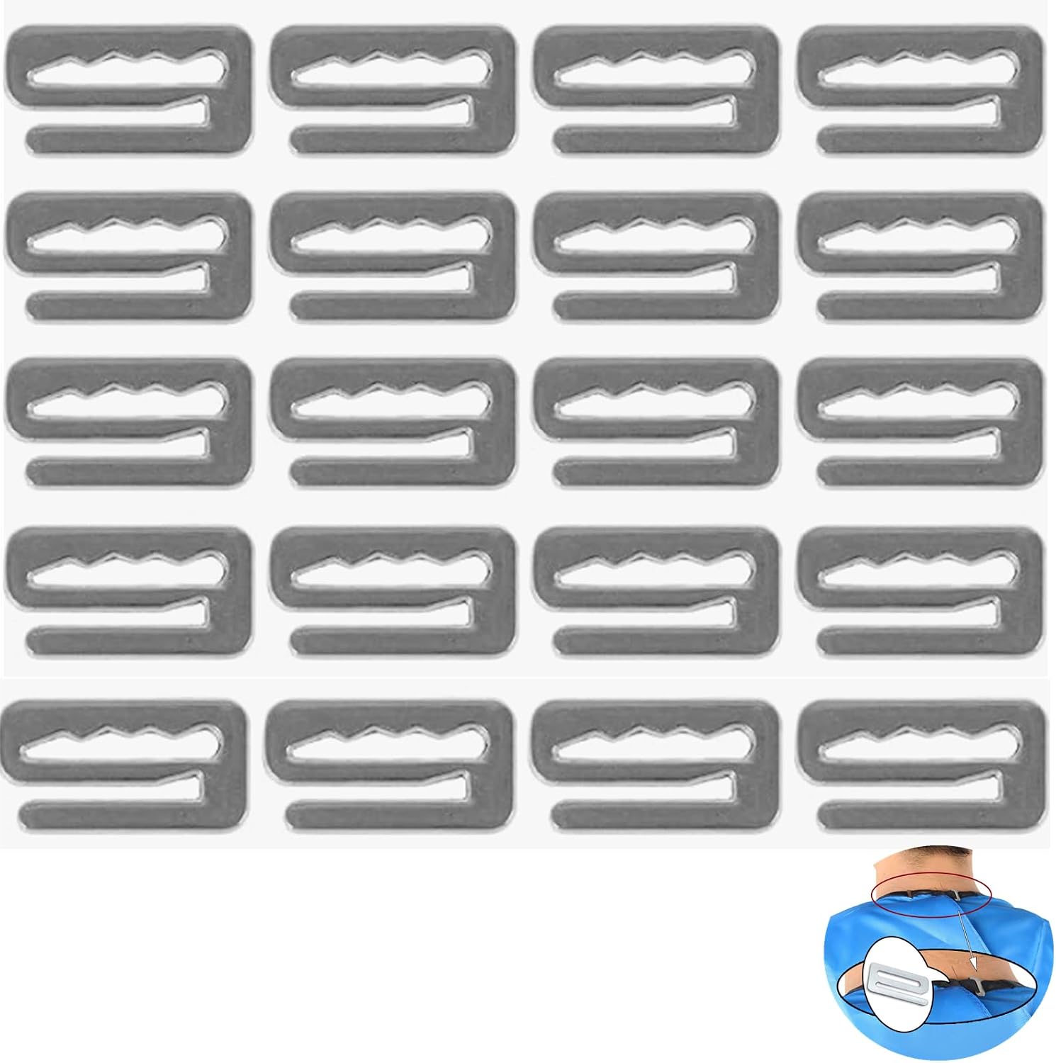 20 Pcs Barber Cape Clip, Metal Barber Cape Buckle Barber Cape Hooks Replacement Barber Cape Strap Hook Barber Cape Adjuster Fixing Clip for Barber Cape
