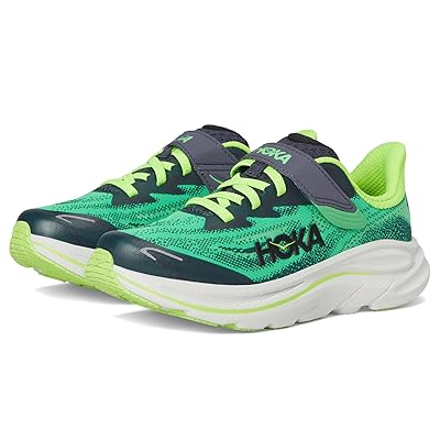 Hoka Kids Clifton 10 (Little Kid) Kids Shoes Spring Green/Cosmic Grey