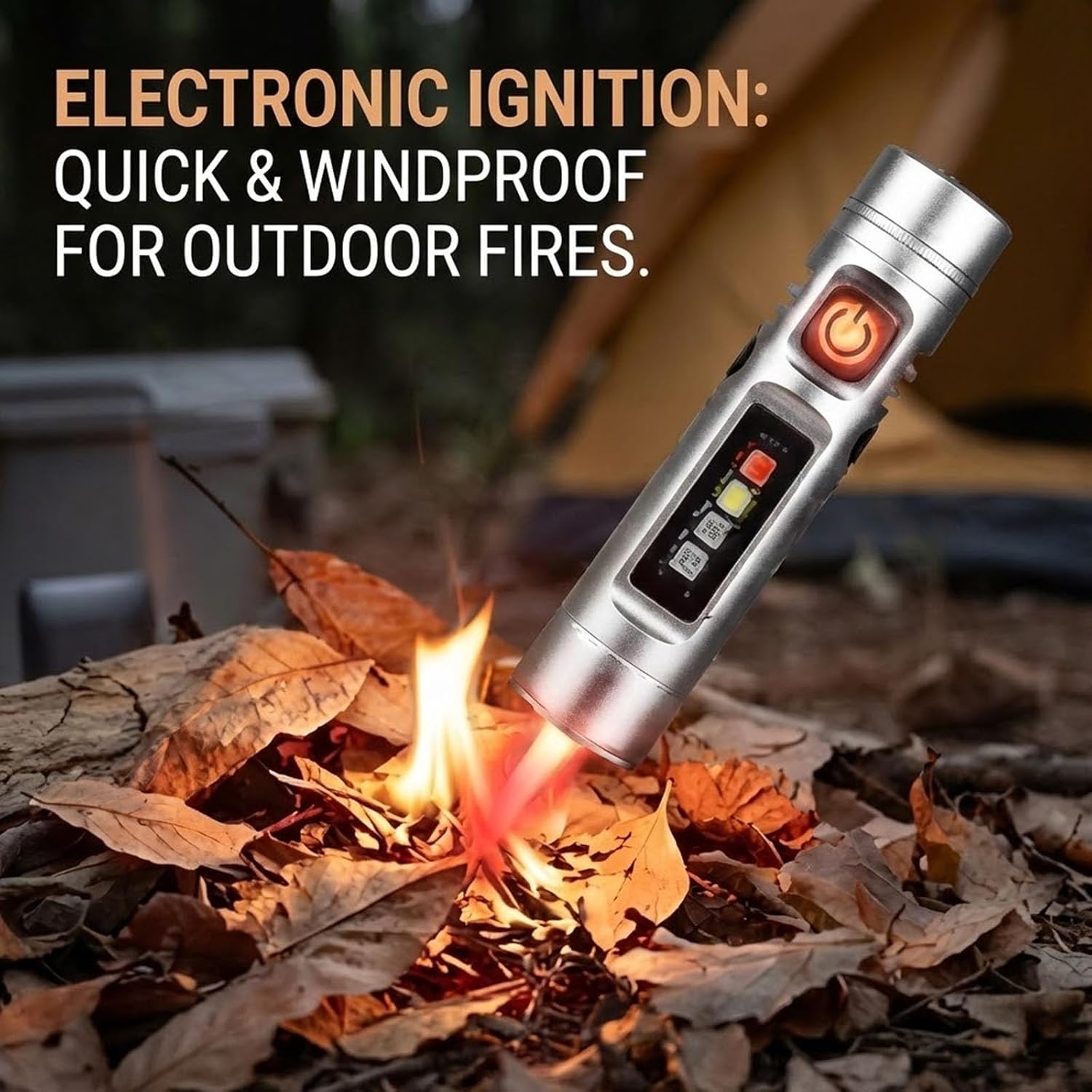 Pocket Rechargeable EDC Flashlight, Mini Keychain Light with Fire Starter, Magnetic Base Lamp for Camping Hiking (Black Ignition Version)