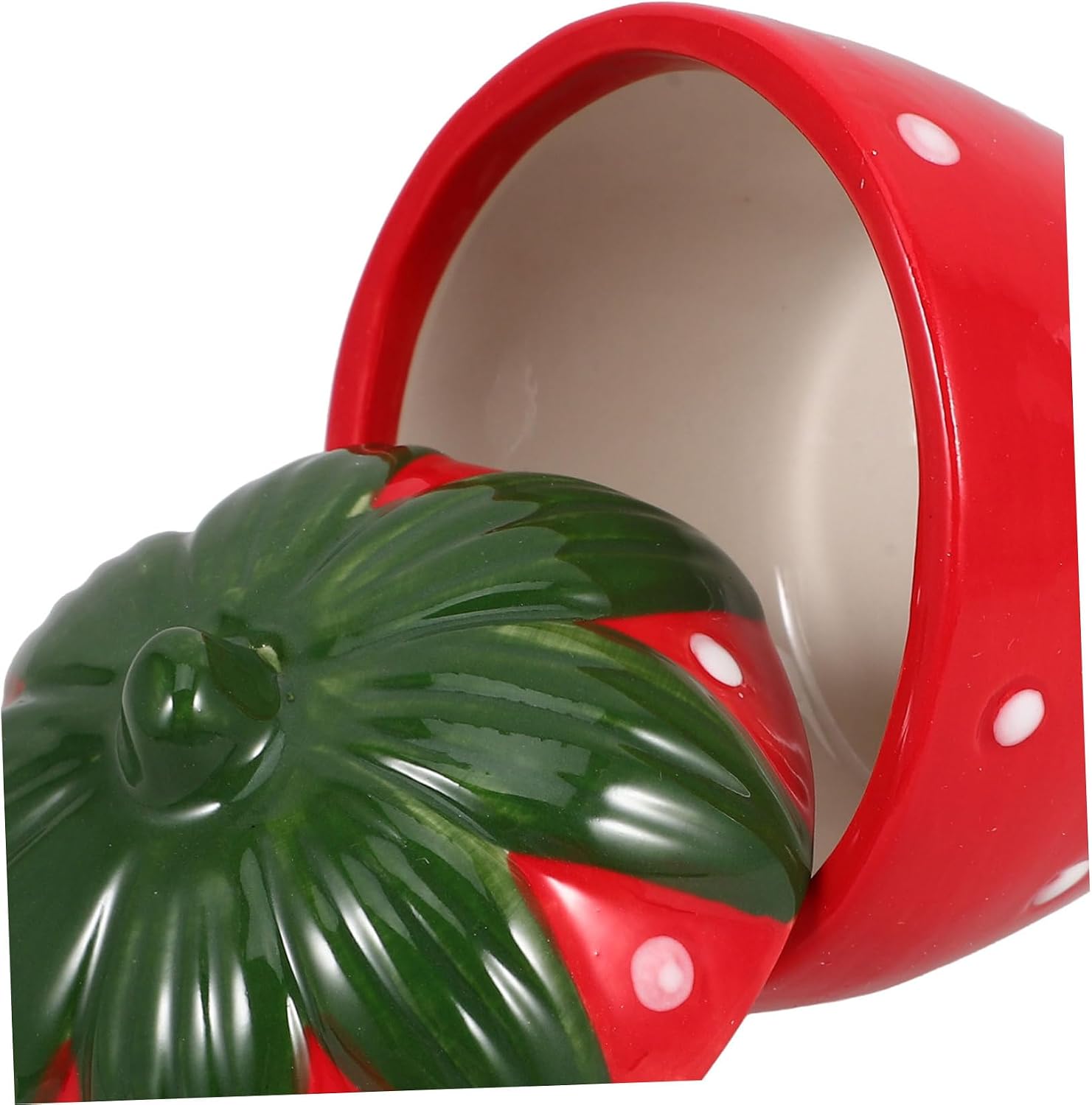 Ciieeo Decorative Strawberry Ceramic Jar with Lid for Jewelry Storage image 3