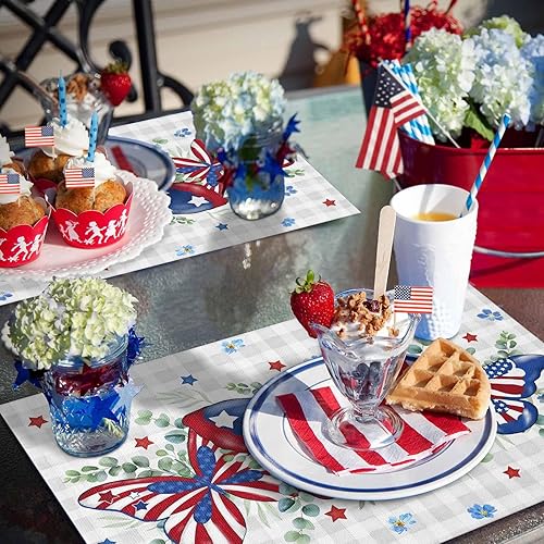 Vista 645 de Juego de 6 manteles individuales rojos para el día de San Valentín, diseño de corazón de San Valentín, resistentes al calor, lavables, manteles