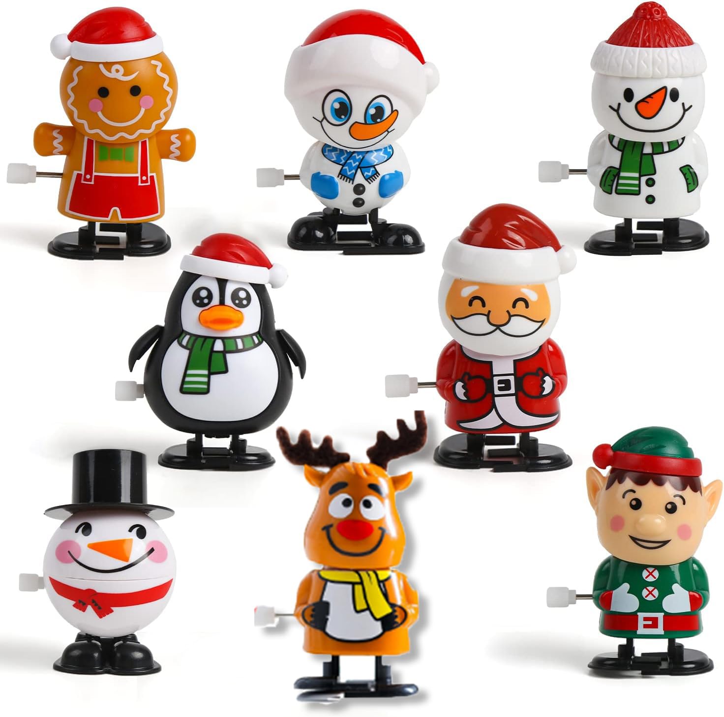 Produktbild von Kleinigkeiten Für Adventskalender Kinder 10 Stück Weihnachten Aufziehspielzeug - Weihnachtsmann & Pinguin Figuren Als Taschenfüller Weihnachtsgeschenke Kleinigkeiten Kinder