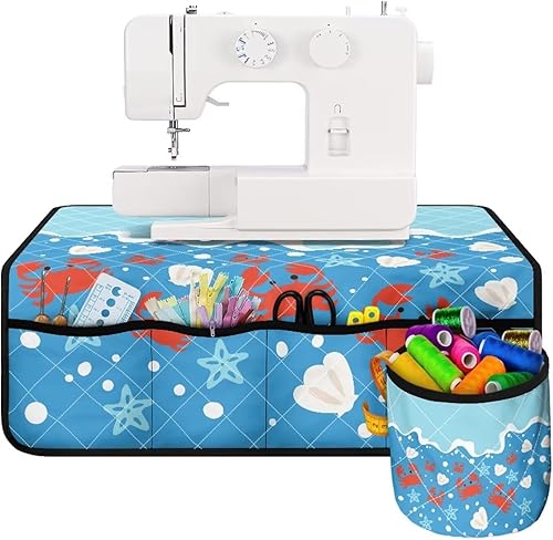 Miniatura 138 de Estera de máquina de coser con flores brillantes y florales bohemias, reduce la vibración, antideslizante, organizador duradero