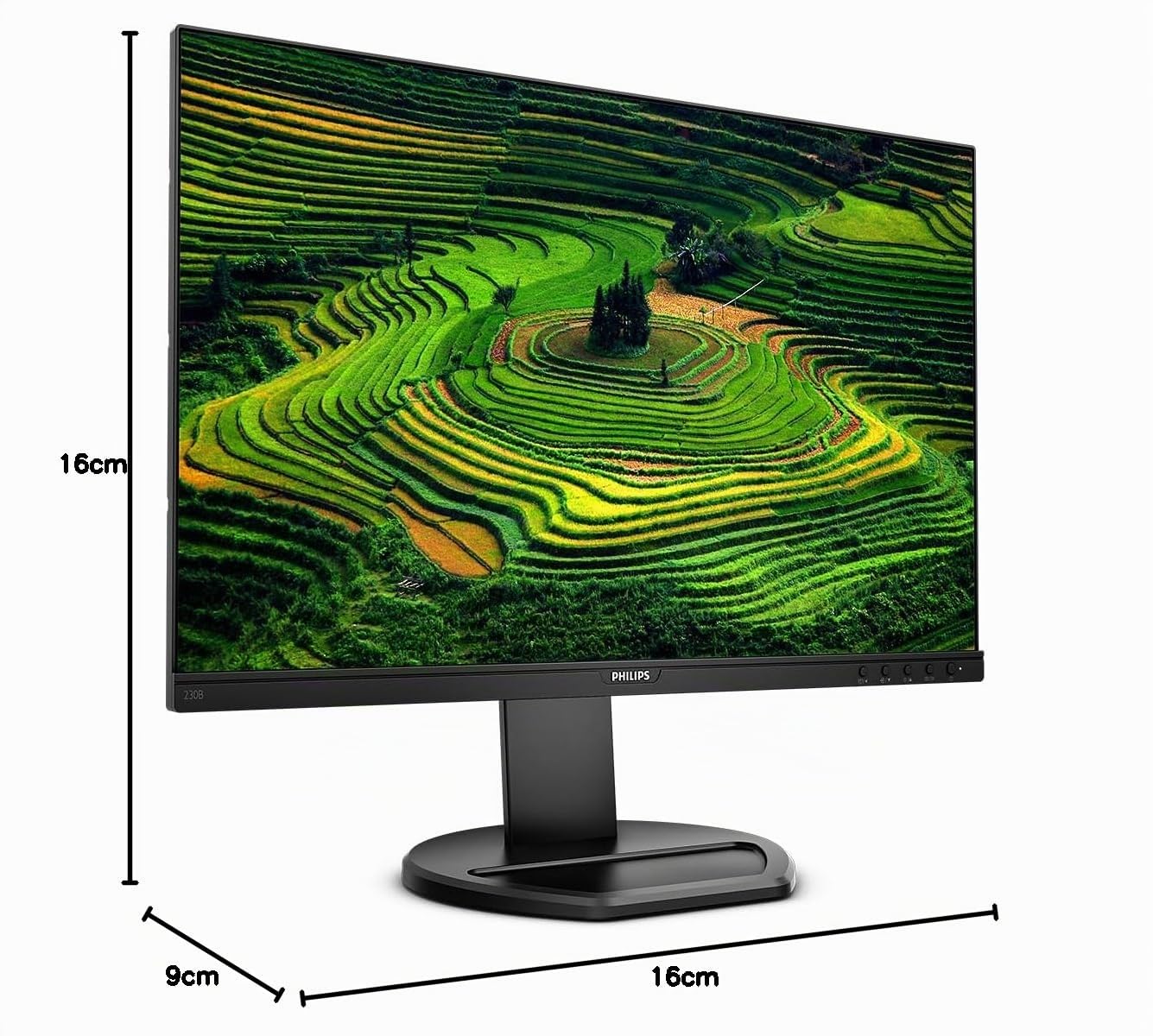 Philips 230B8QJEB/00 Monitor 22.5' IPS, WUXGA 1920x1200, VGA, DVI, HDMI, DisplayPort, Speakers Integrati, Regolabile Ergonomicamente