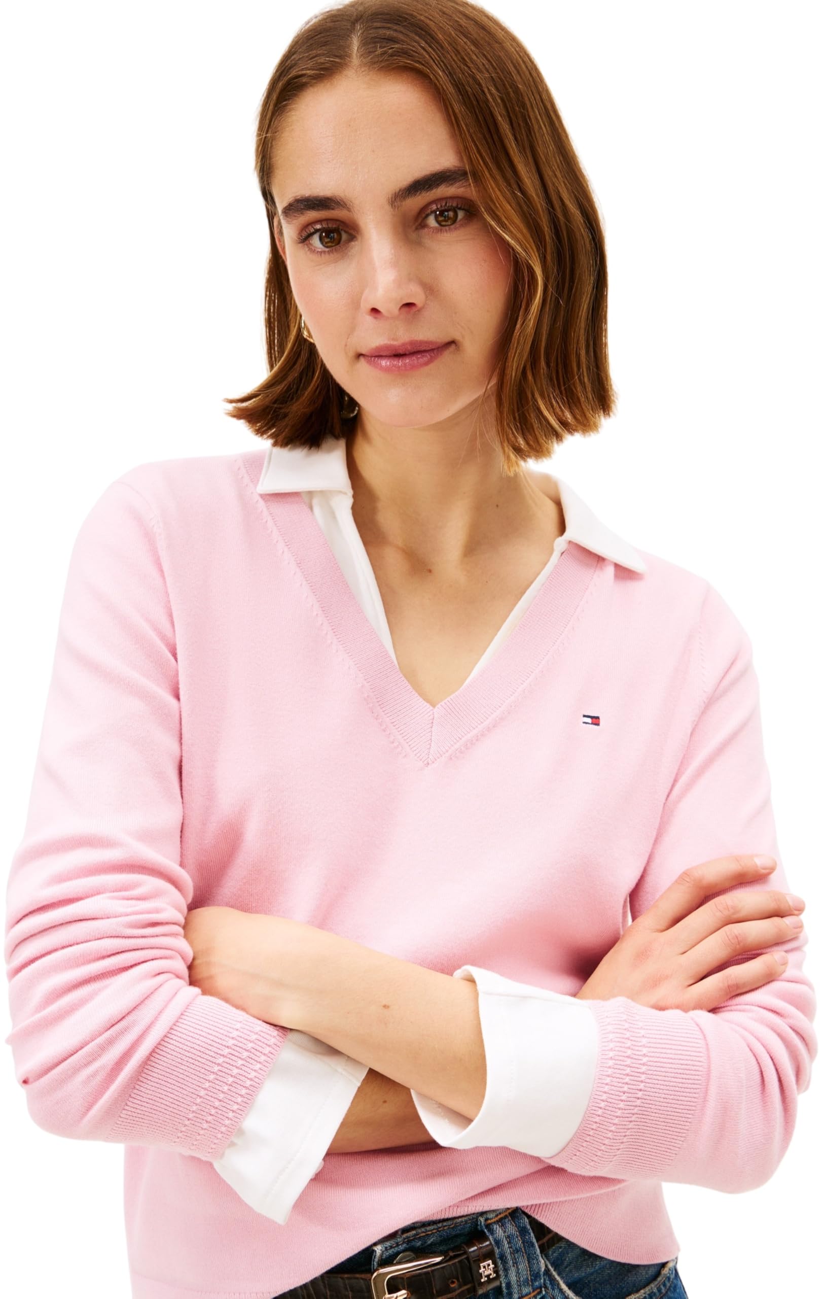 Tommy Hilfiger Women’s V-Neck Jersey Knitted Jumper