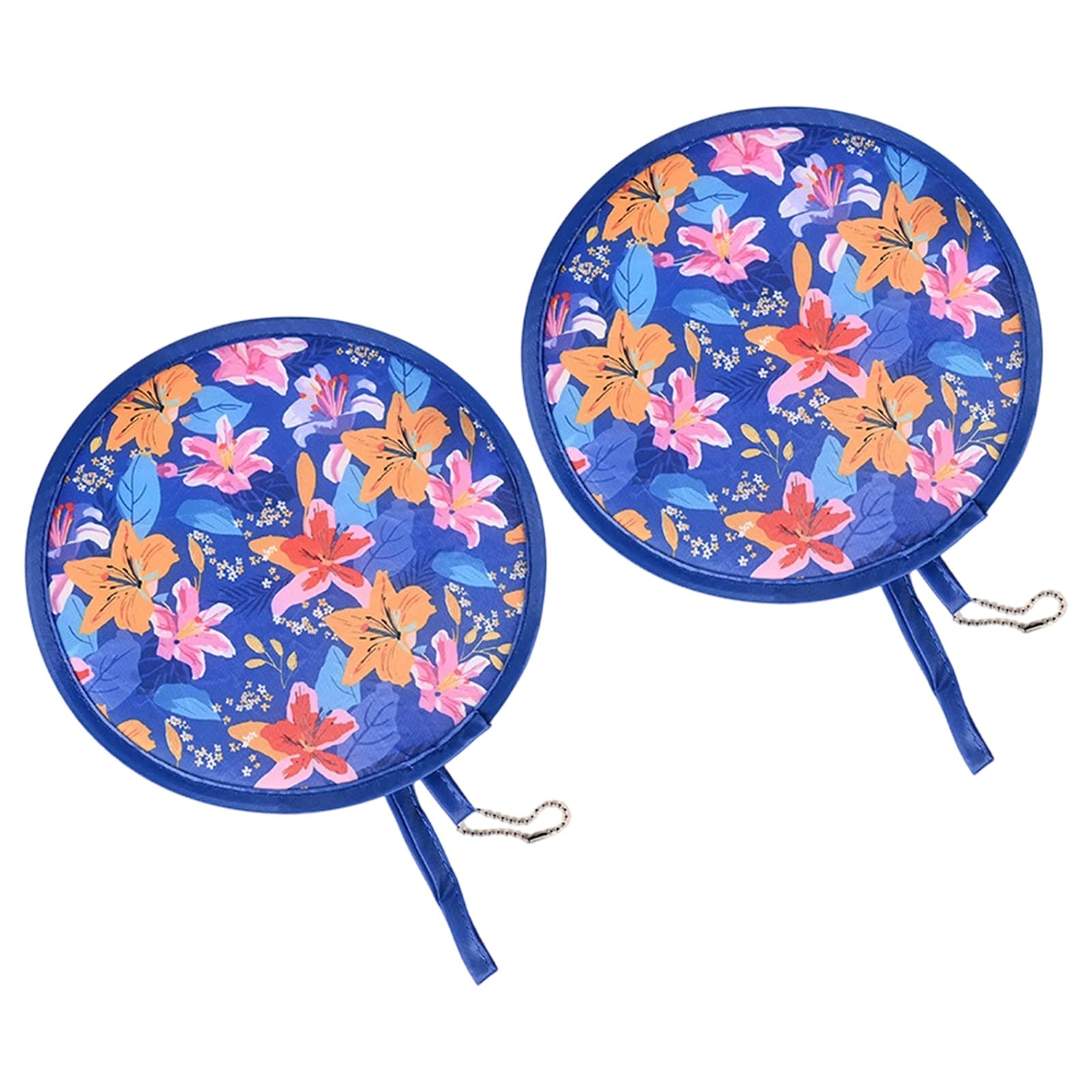 Navna 2Pcs Round Foldable Hand Fan, Handheld Round Folding Fan French Handheld Fanned Foldable Cooling Fanned for Travel, Event Compacts Cooling