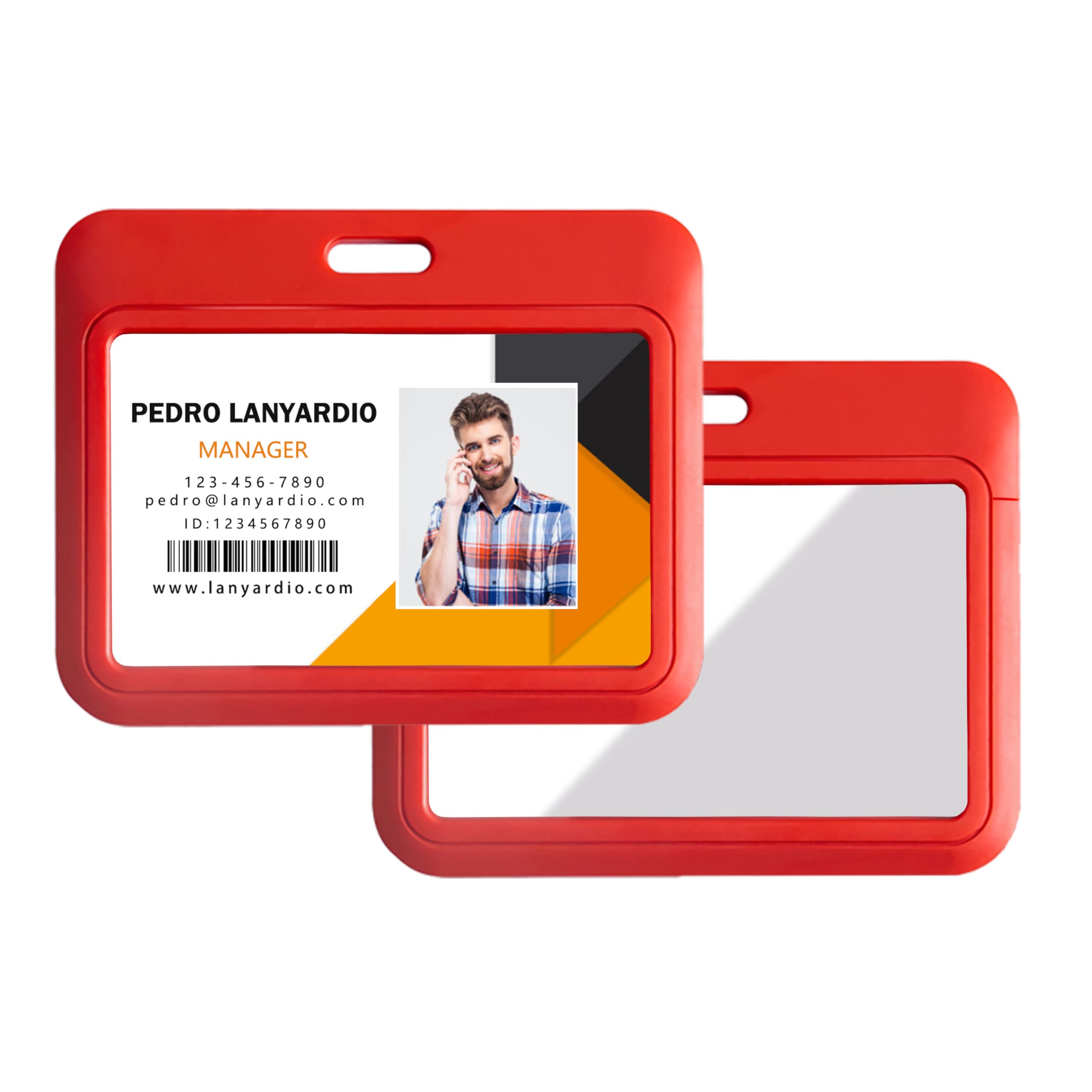 3 Pack Badge Holder, Horizontal ID Badge Holder with Window, ID Card Holder
