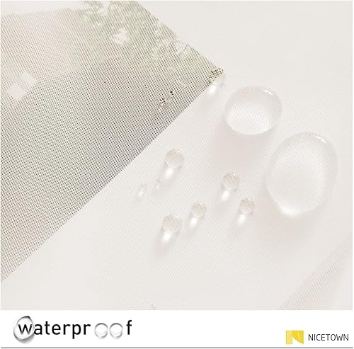 Miniatura 3 de NICETOWN 2 paneles de cortinas traslúcidas para exteriores, impermeables, desmontables, pestañas adhesivas, elegantes y aireadas, cortinas ligeras