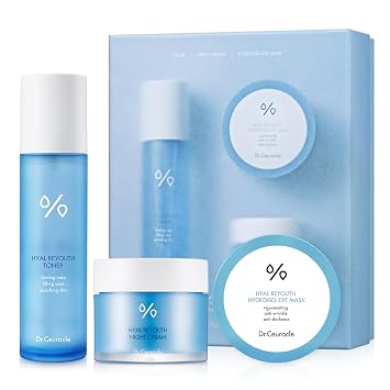 Dr.Ceuracle Hyal Reyouth Glowing Gift Set, Toner + Eye Patch + Night Cream