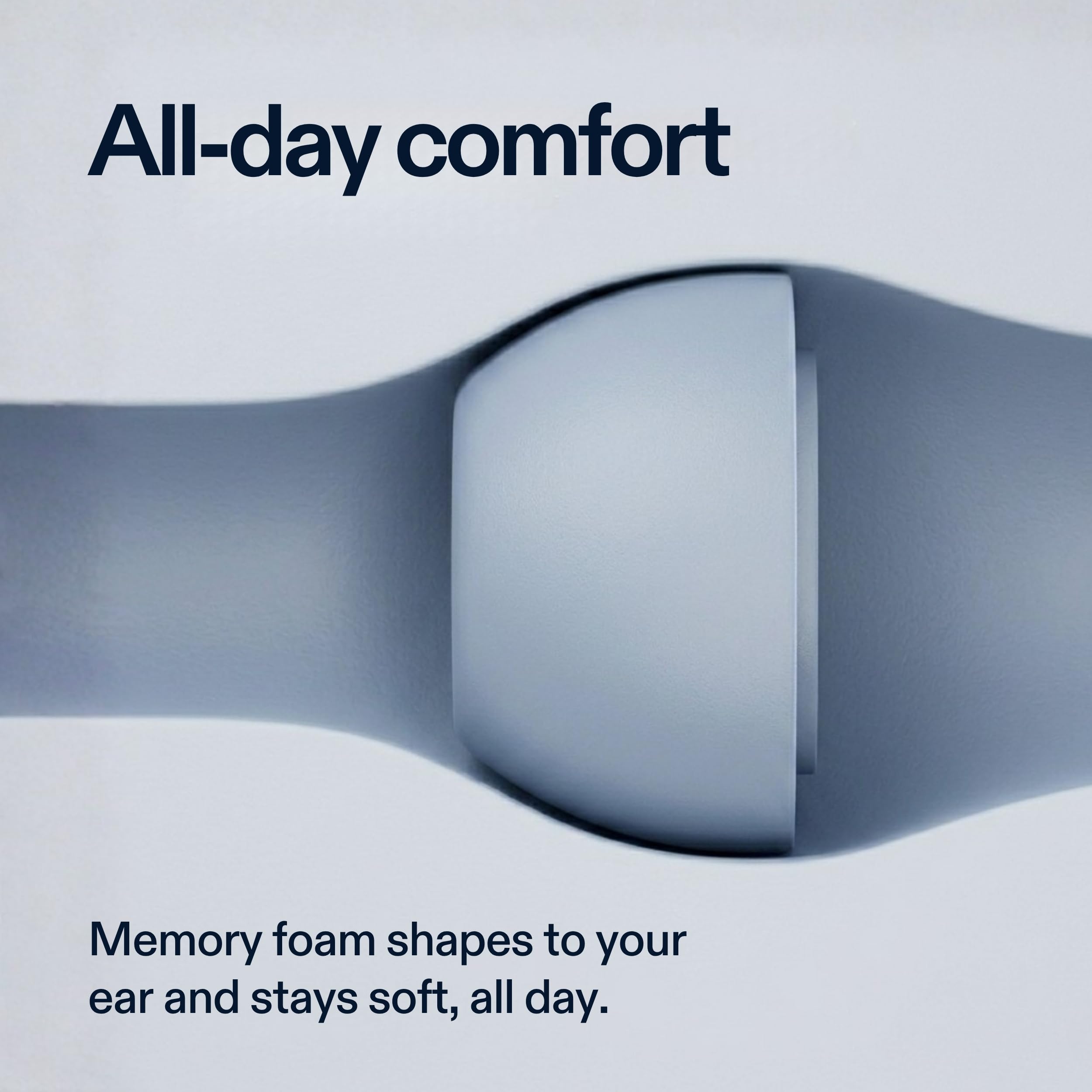 INAIRS Punte in memory foam, compatibili con Apple AirPods Pro (1a e 2a generazione), 5 paia, misura M, bianche, cuscinetti per orecchie per comfort e tenuta sicura