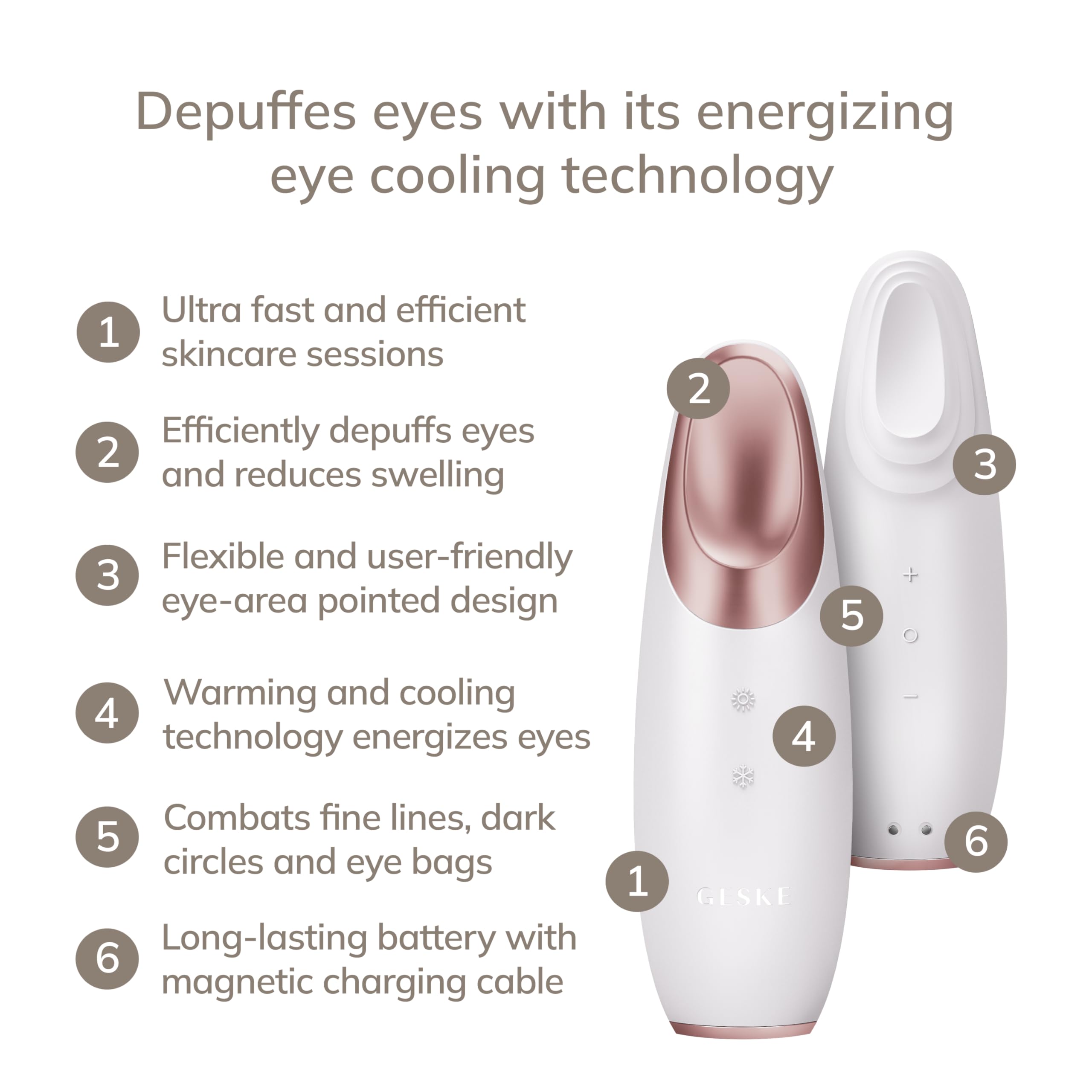 GESKE SmartAppGuided Warm & Cool Eye Energizer with Sonic Massage