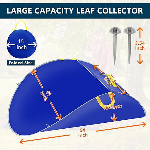 Miniatura 2 de Recolector de hojas, bolsas de hojas desplegables portátiles, herramientas plegables para recoger hojas, cargador de hojas, bolsas de jardín