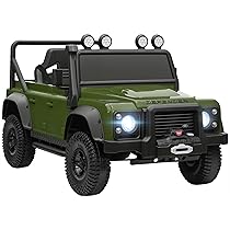 AIYAPLAY Macchina Elettrica per Bambini 3-8 Anni 12V Fuoristrada Land Rover 110SVX, 3-5km, h Auto Elettrica per Bambini con 2 Motori, Sospensioni, Telecomando, Musica, Fari, Cintura e Clacson, Verde