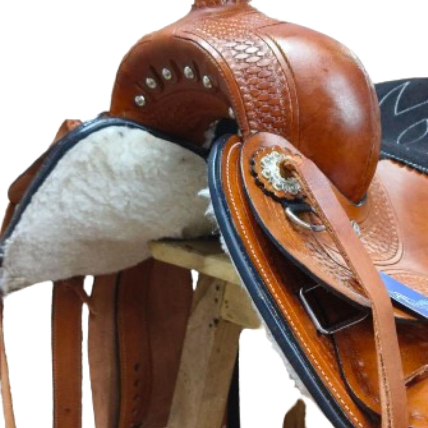 D&L Saddlery Handmade Premium Leather Comfort Western Barrel Racing Saddles for Horses Trail Equestrian Tooled Carved Horse Saddle Size: 10"-18" inches Seat Available HB85
