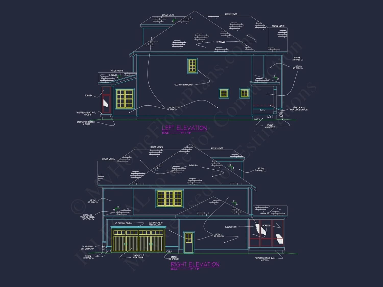 15-1206 House Plan - Colonial-Craftsman Home Plan – 5-Bed, 5-Bath, 3,402 SF
