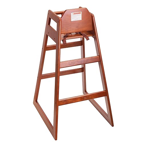 Miniatura 2 de Silla alta de madera para restaurante lista para montar, sillas altas para bebés, silla de alimentación duradera con escalones, sillas altas para