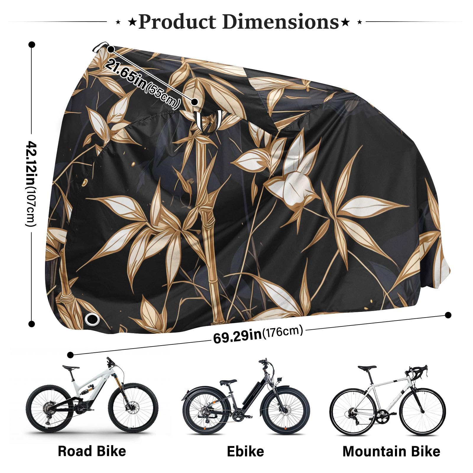 Housse imperméable pour vélo avec trous de verrouillage - Résistante aux UV - Pour intérieur et extérieur - Pour vélo électrique de montagne et route - Convient à la plupart des protections para