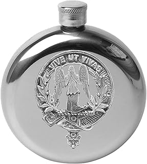 Falconer 5 oz Round Clan Crest Scottish Badge Flask