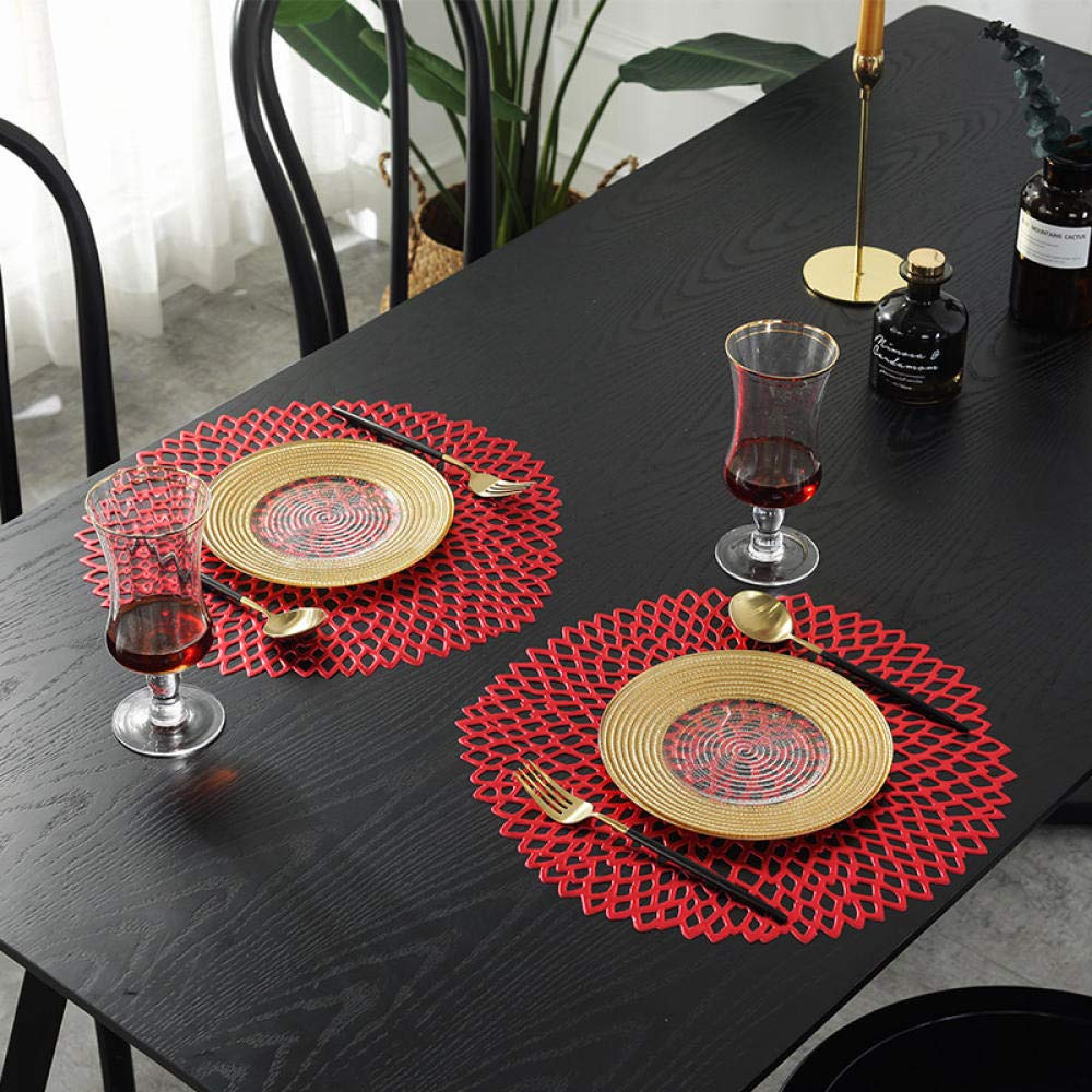 Tischset, PVC, Wärmeisolierung, Haushalt, Verbrühungsschutz, wasserdicht, kreatives Design, Tischset, 4 Farben gemischt,Hitzebeständige Tischsets(Rose Gold Shaped 4 Pack)